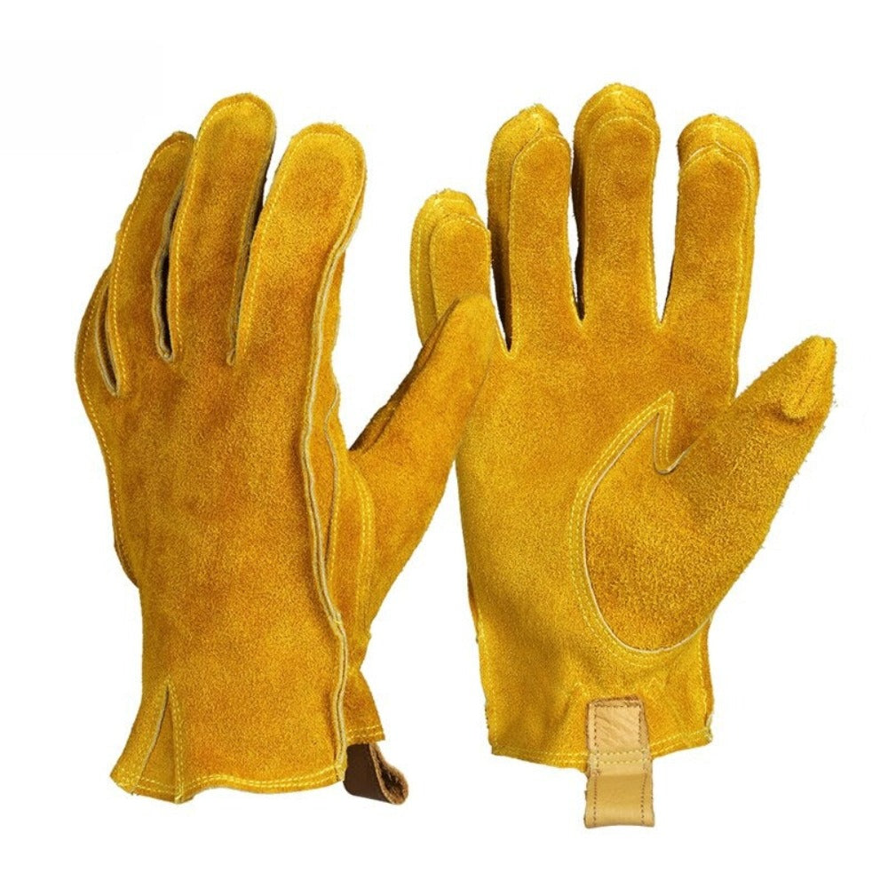 Stretchable Tough Grip Leather Work Gloves
