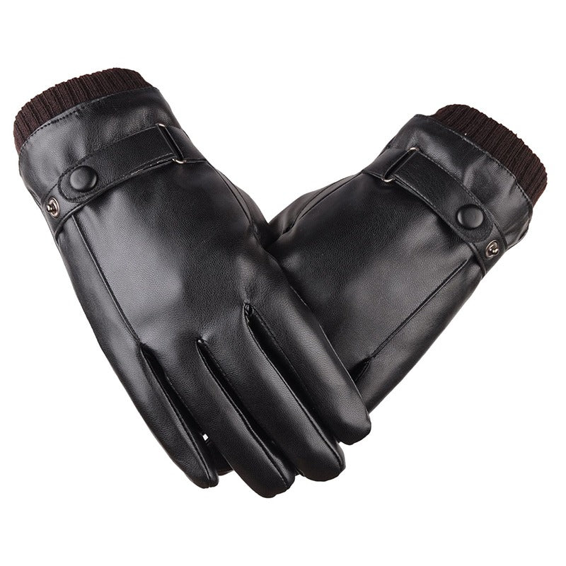 Classic Winter Leather Gloves For Men